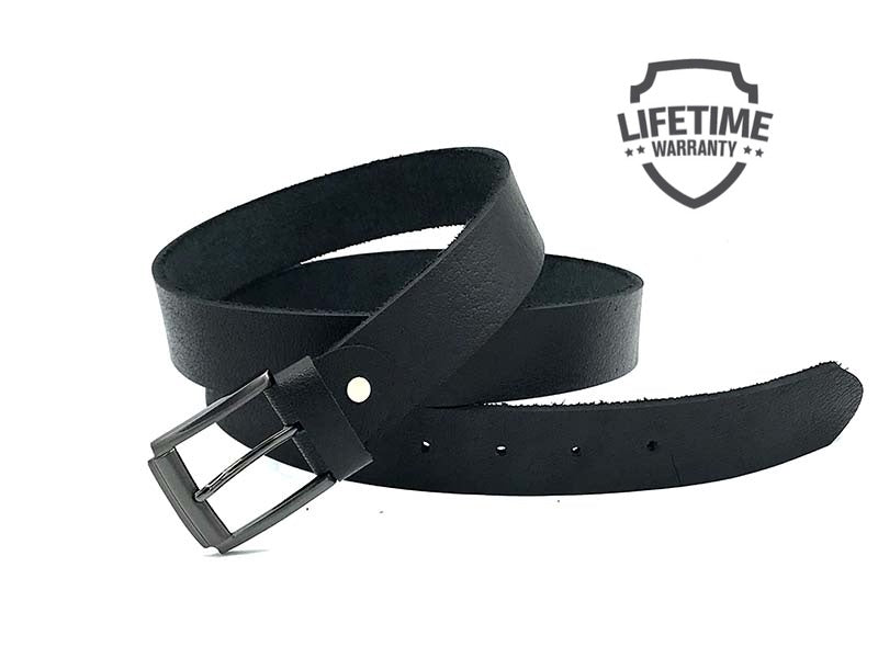 Pure Grain Leather Belt For Men - Color Black