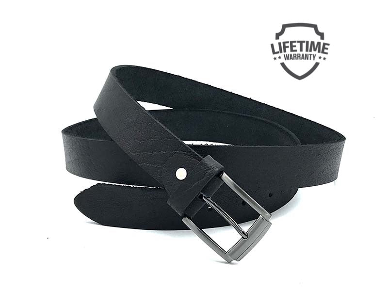 Pure Grain Leather Belt For Men - Color Black